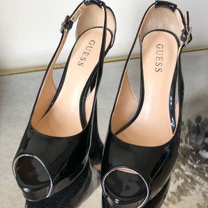 Guess Black Patent Leather Heels